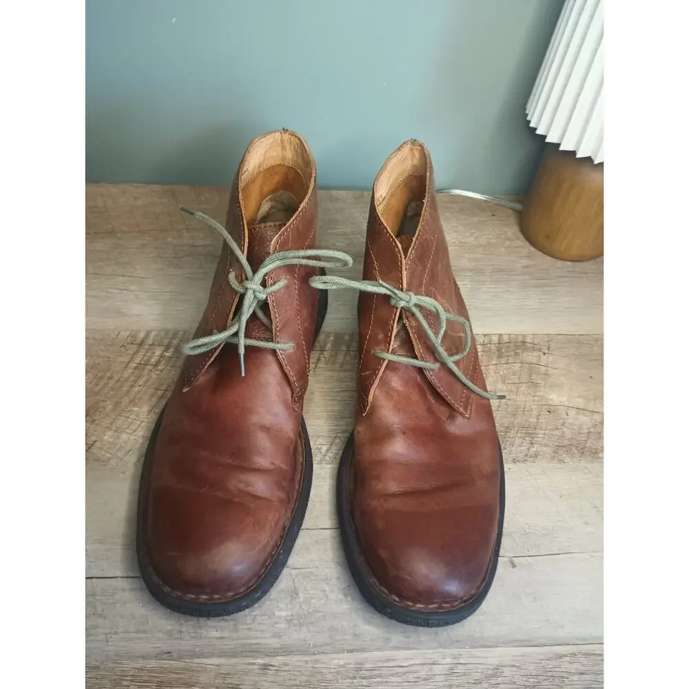 Born Harrison Leather Chukka Boots Mens 10 Oxford Lace Up Cognac Heritage